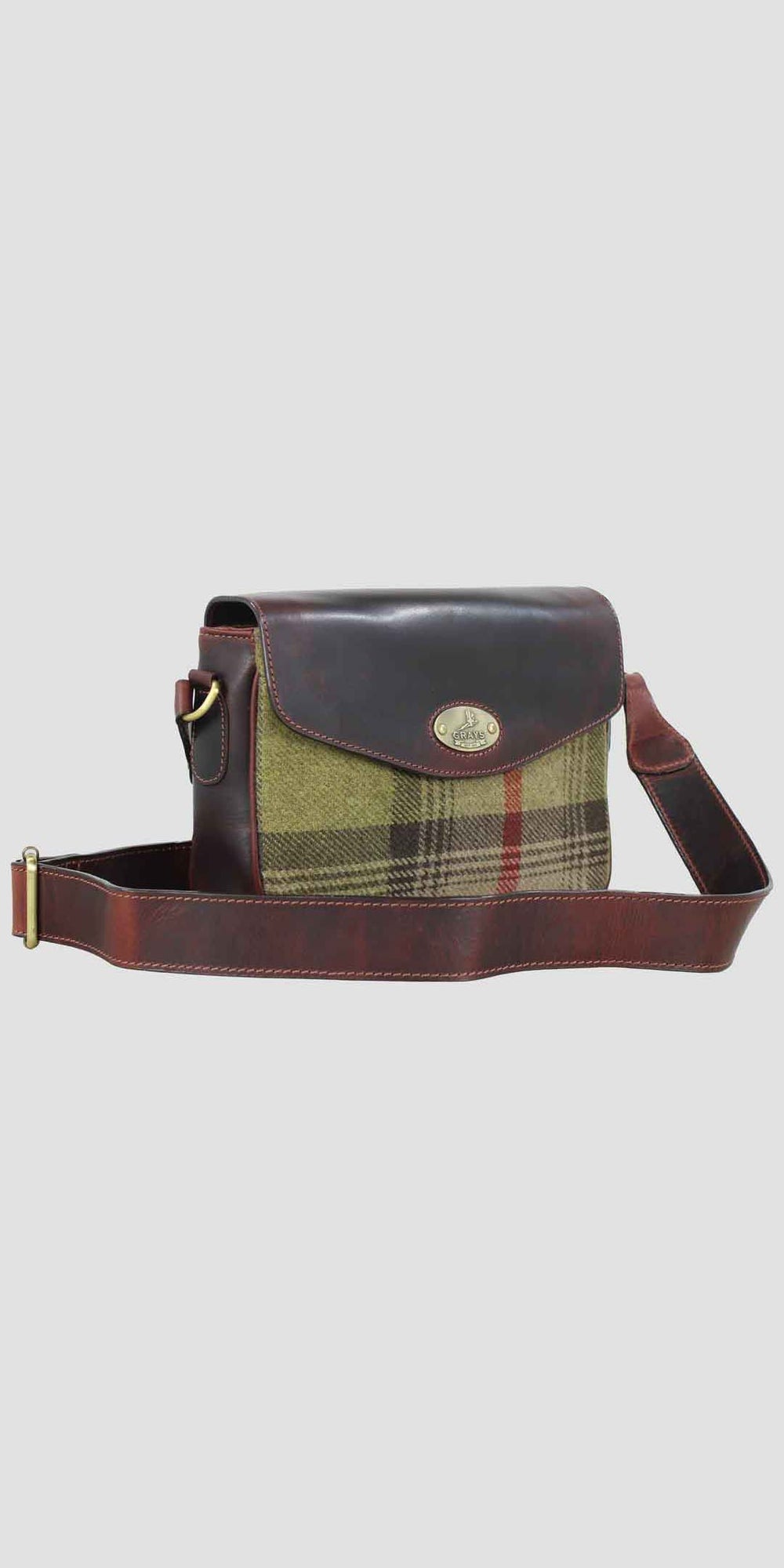 Charlotte Shoulder Bag Brown Leather And Tweed