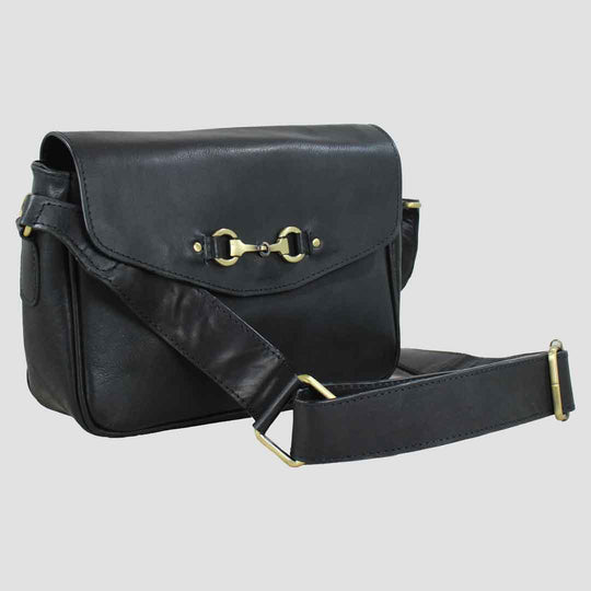 Charlotte Snaffle Bag Black Full Leather