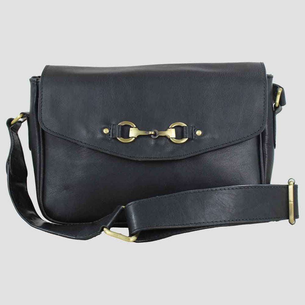 Charlotte Snaffle Bag Black Full Leather