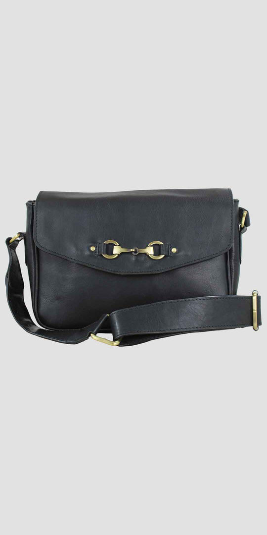 Charlotte Snaffle Bag Black Full Leather
