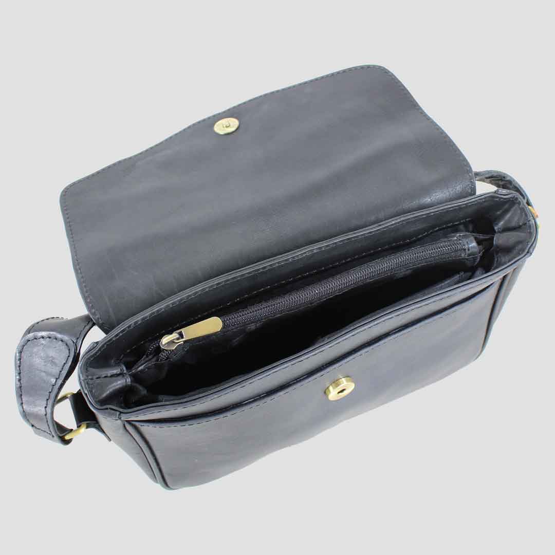 Charlotte Snaffle Bag Black Full Leather