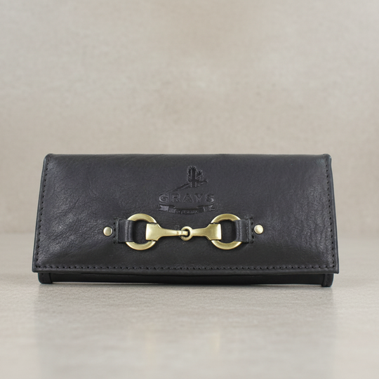 Lily Snaffle Purse In Black Leather
