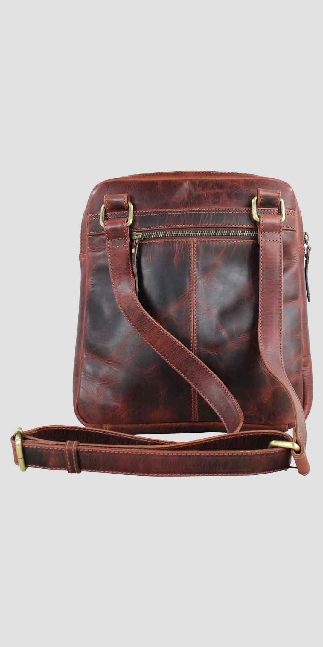 Edingale Shoulder Leather Bag Brown