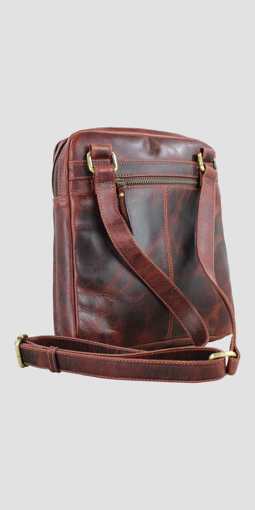 Edingale Shoulder Leather Bag Brown