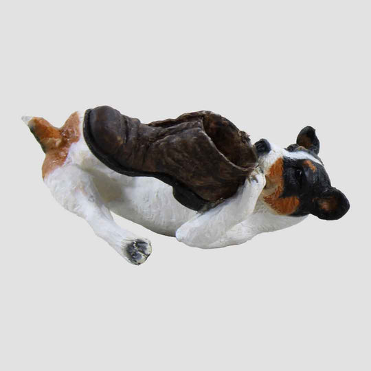 Jack Russell With Boot Playing