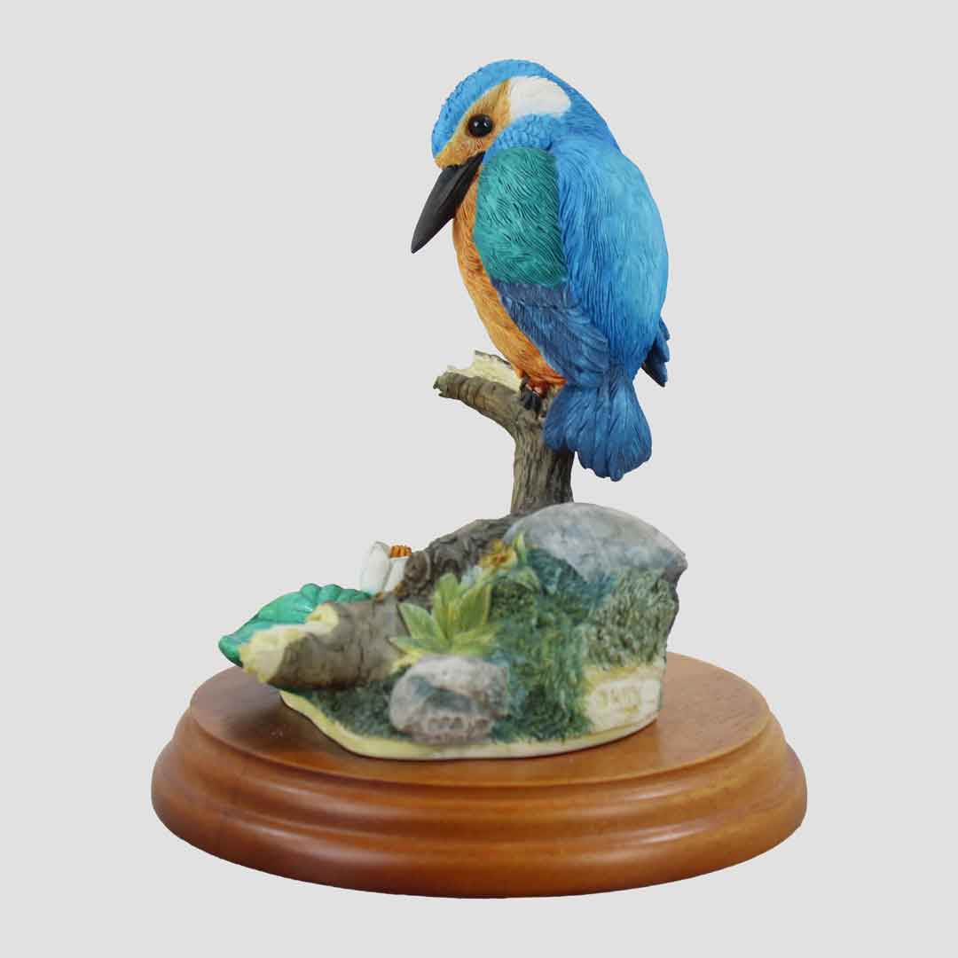 Kingfisher On Branch With Lili Pad Border Fine Arts