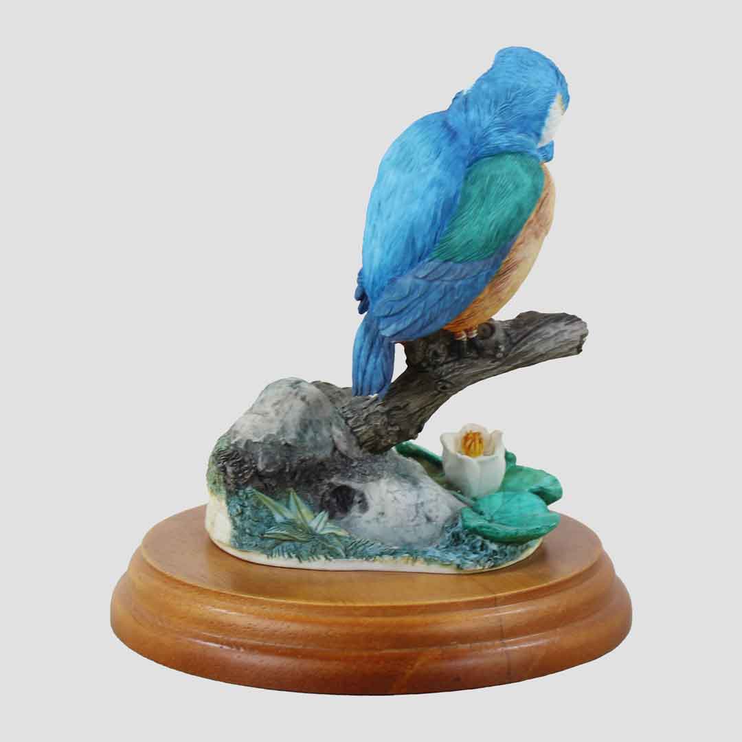 Kingfisher On Branch With Lili Pad Border Fine Arts