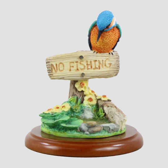 Kingfisher On No Fishing Sign Border Fine Arts