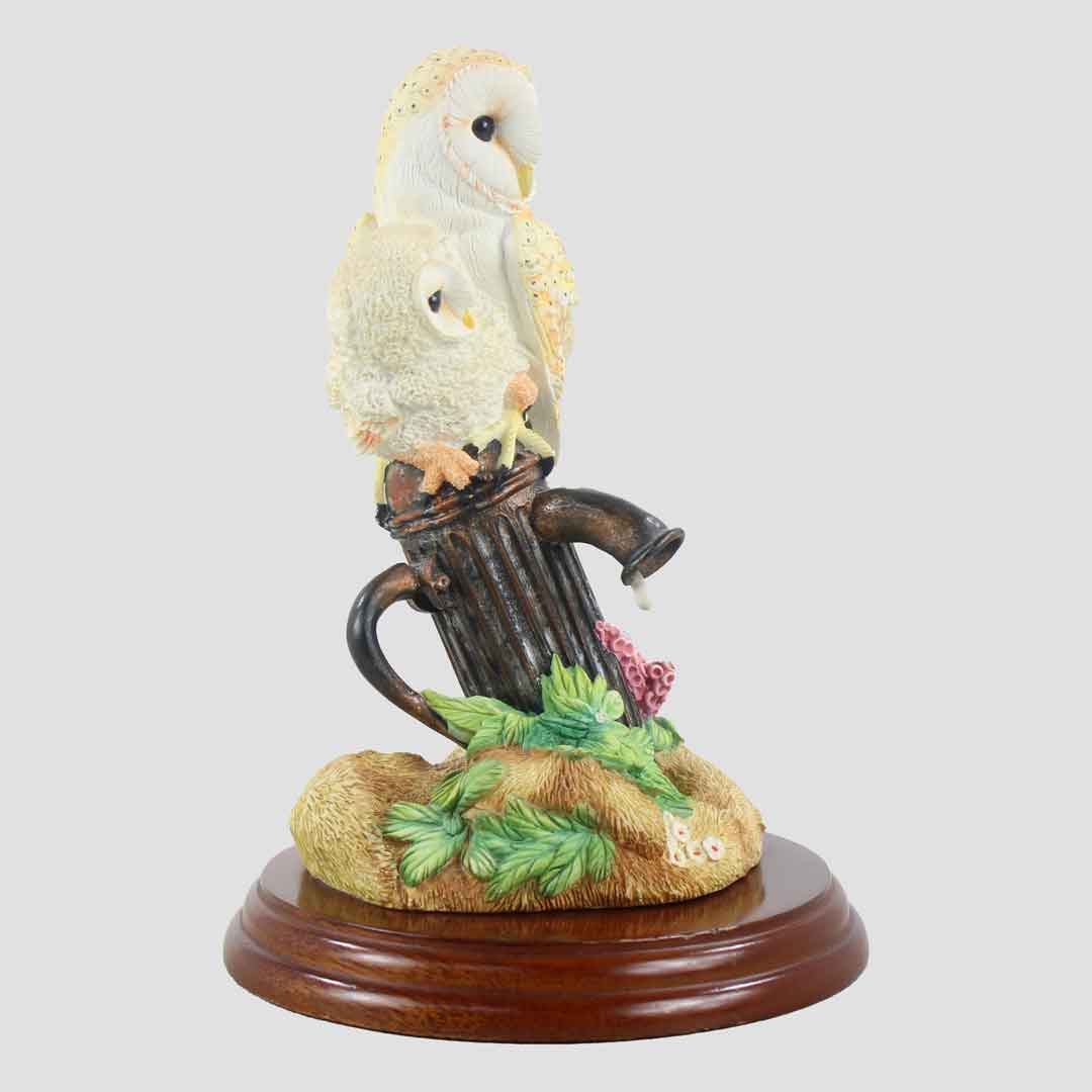 Barn Owl And Chick On Water Pump Border Fine Arts