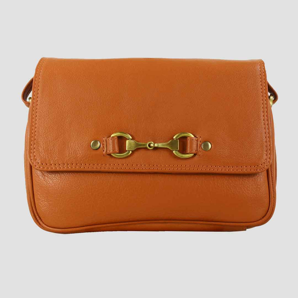 Isla Shoulder Bag with Snaffle in Tan