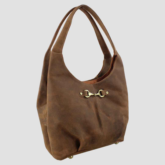 Grace Slouchy Snaffle Handbag in Hunter