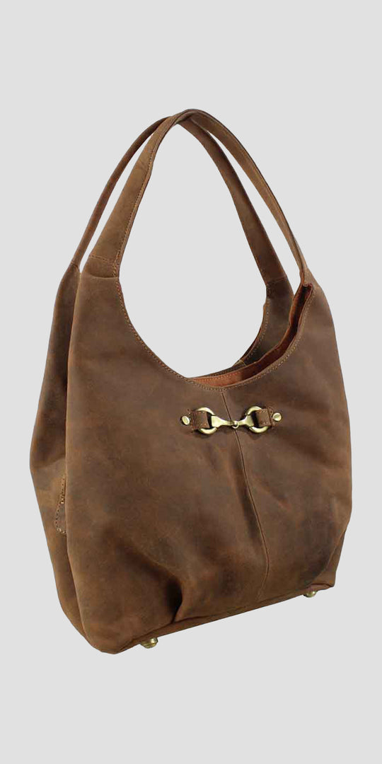 Grace Slouchy Snaffle Handbag in Hunter