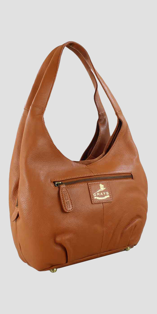 Grace Slouchy Snaffle Handbag in Tan