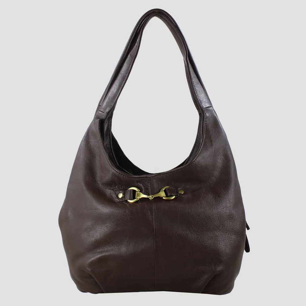 Grace Slouchy Snaffle Handbag in Brown