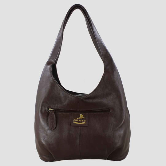 Grace Slouchy Snaffle Handbag in Brown