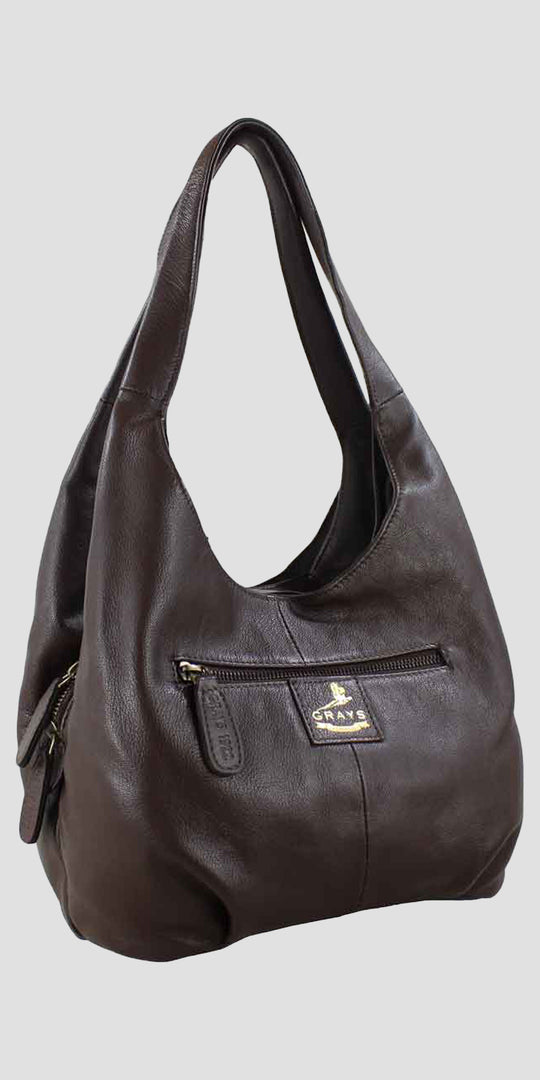 Grace Slouchy Snaffle Handbag in Brown
