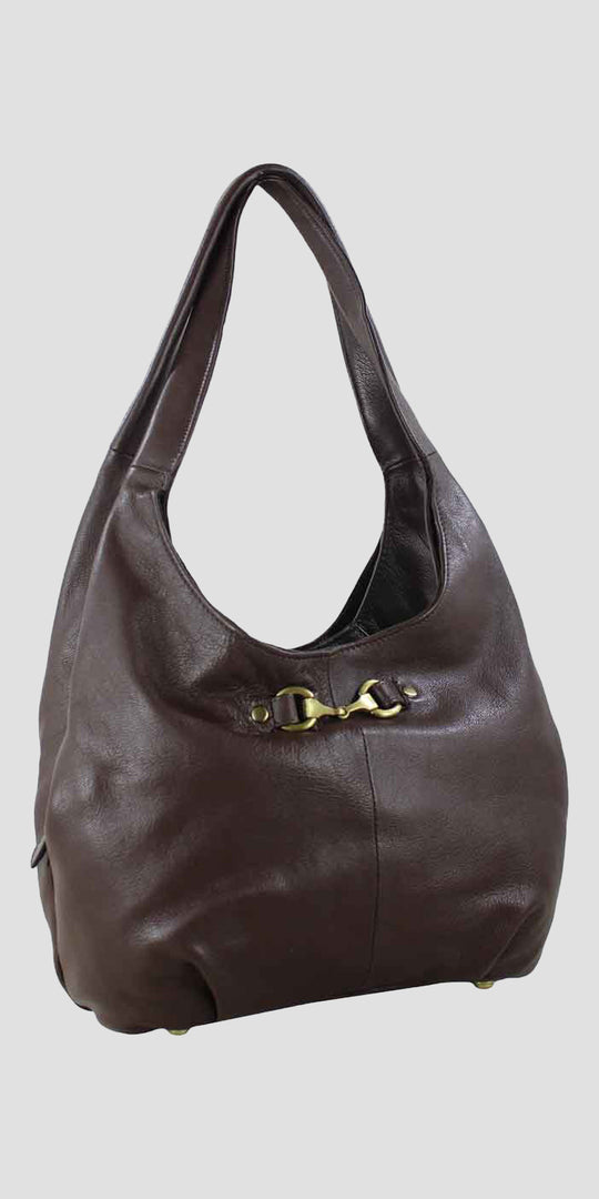 Grace Slouchy Snaffle Handbag in Brown