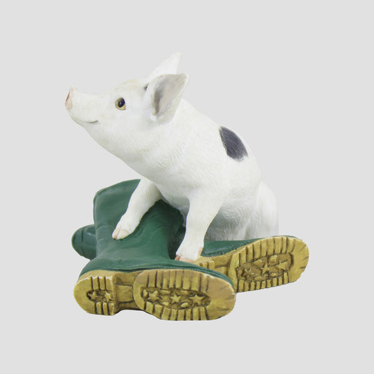 Spotty Piglet And Wellies Border Fine Arts