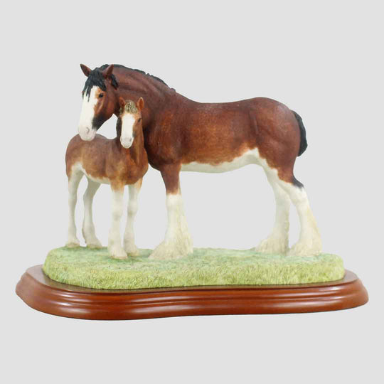 Clydesdale Mare And Foal Border Fine Arts