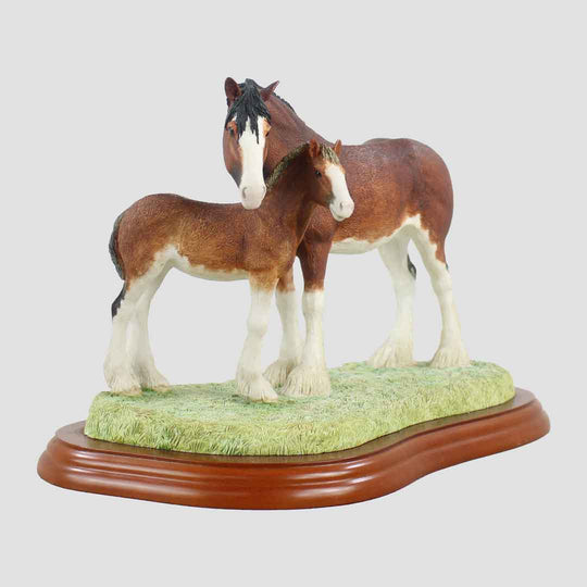 Clydesdale Mare And Foal Border Fine Arts