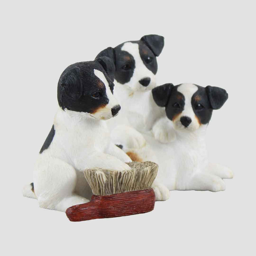 Three Jack Russell Pups Border Fine Arts