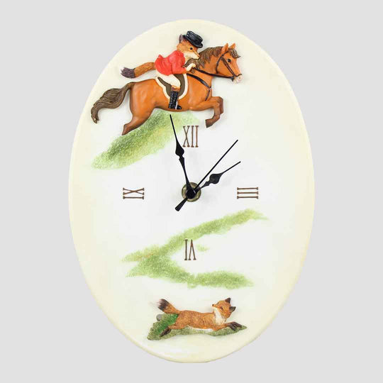 Reynard Fox Time To Tally Ho Border Fine Arts Clock