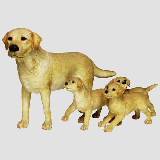 Labrador and Three Pups Border Fine Arts