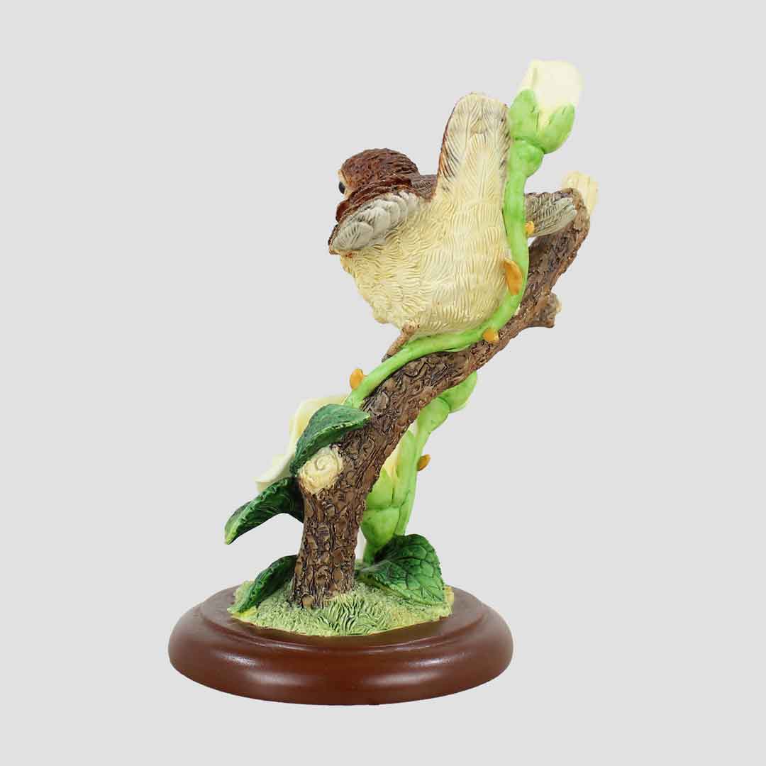 Wren With Yellow Rose Border Fine Arts Bird