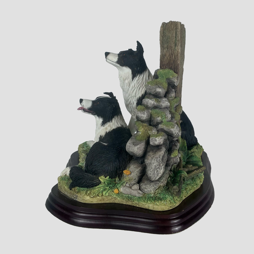Ready and  Waiting Border Fine Arts Dog Model
