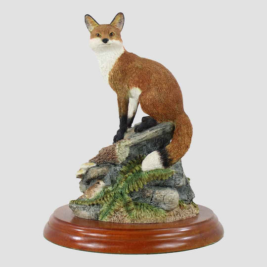 Fox On Rocks Border Fine Arts