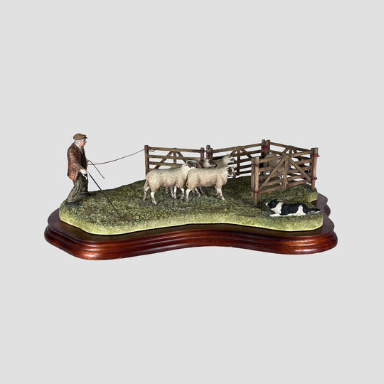 Anxious Moments Penning Sheep Border Fine Arts Limited Edition Original Box and Certificate
