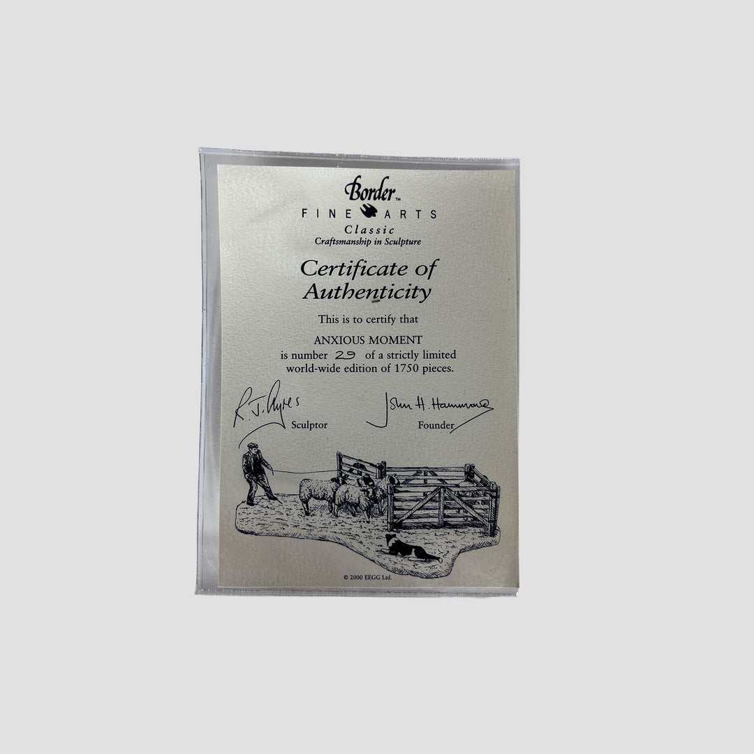 Anxious Moments Penning Sheep Border Fine Arts Limited Edition Original Box and Certificate