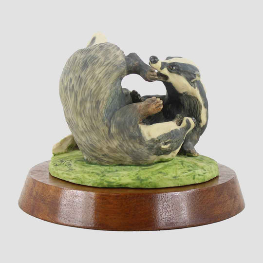 Badger Pair Fighting Border Fine Arts