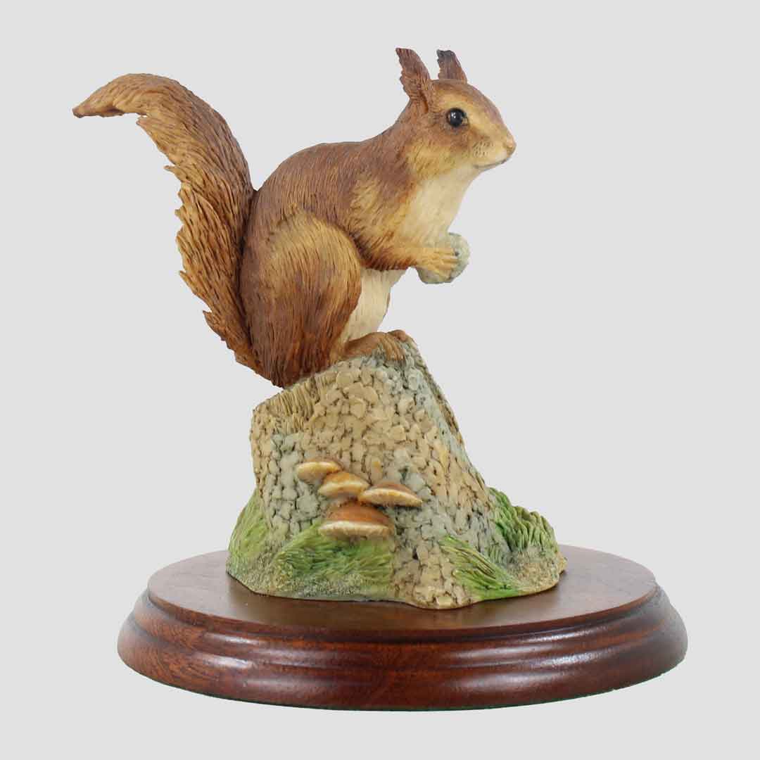 Red Squirrel On Trunk With Acorn Border Fine Arts