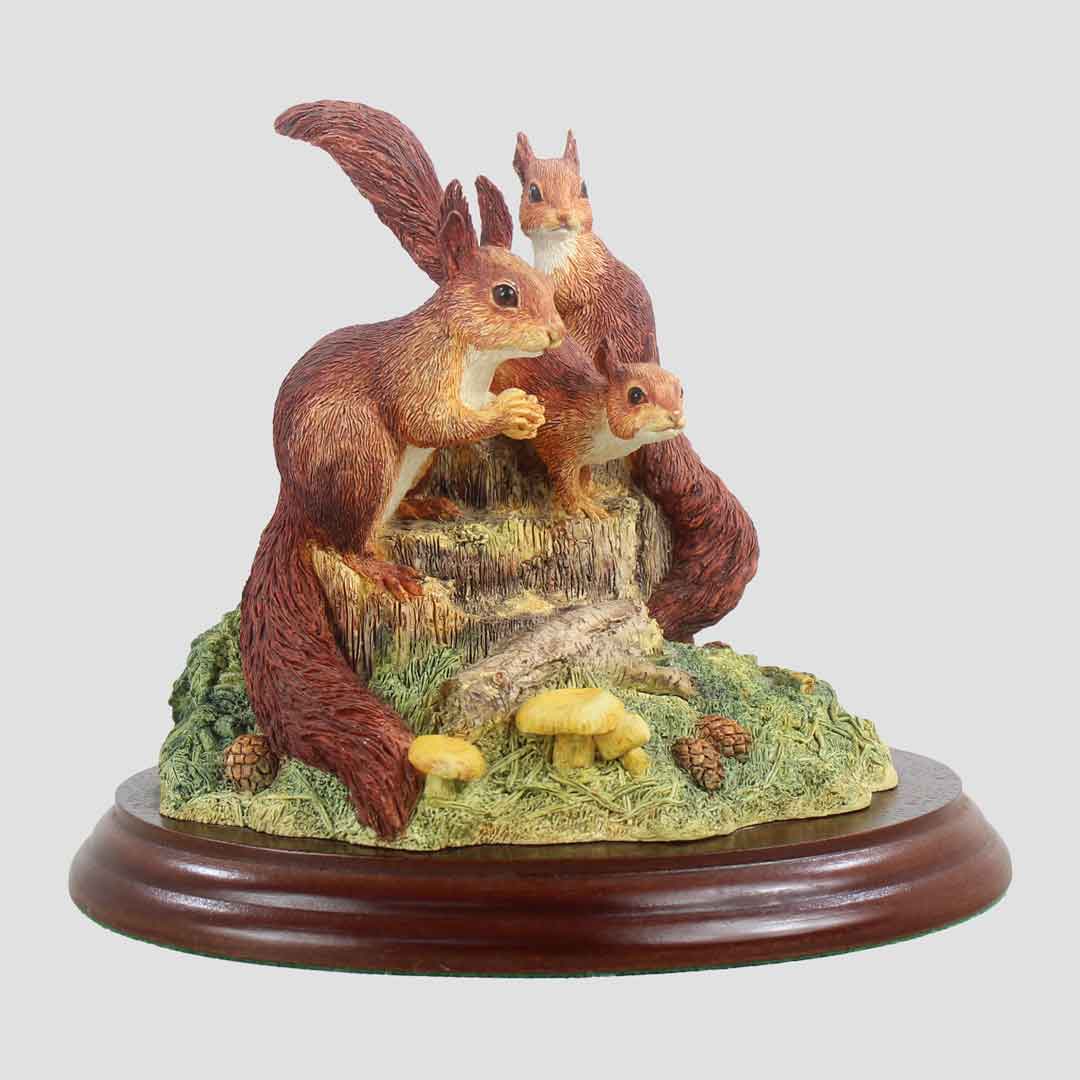 Red Squirrel Family Border Fine Arts