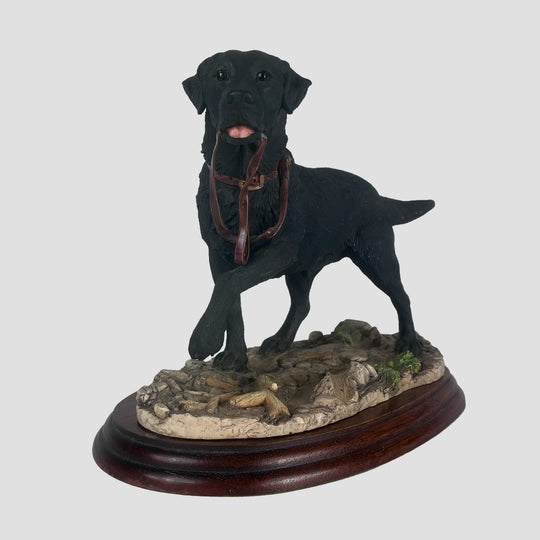 Labrador Black with lead in mouth Border Fine Arts Dog Model