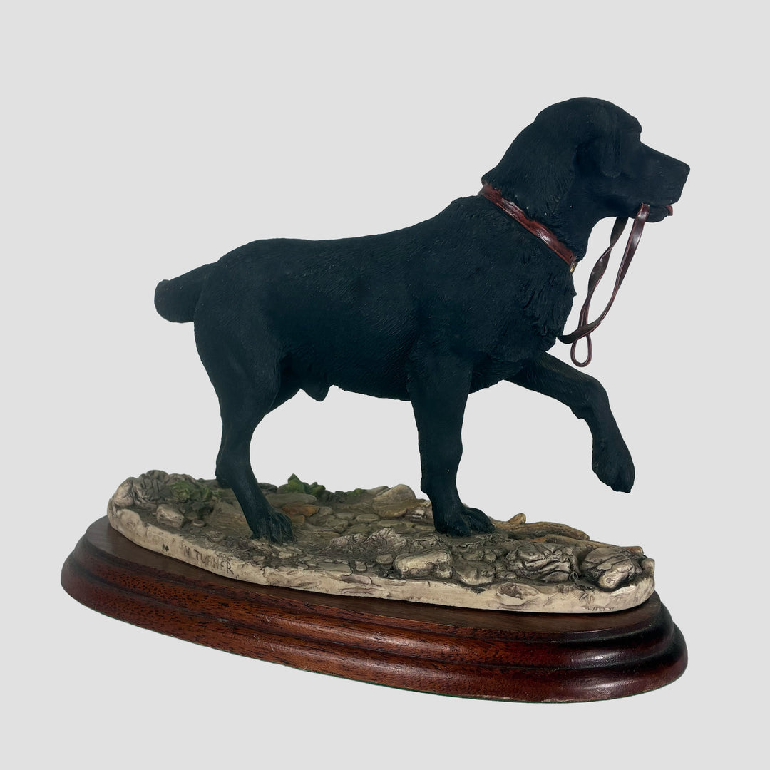 Labrador Black with lead in mouth Border Fine Arts Dog Model