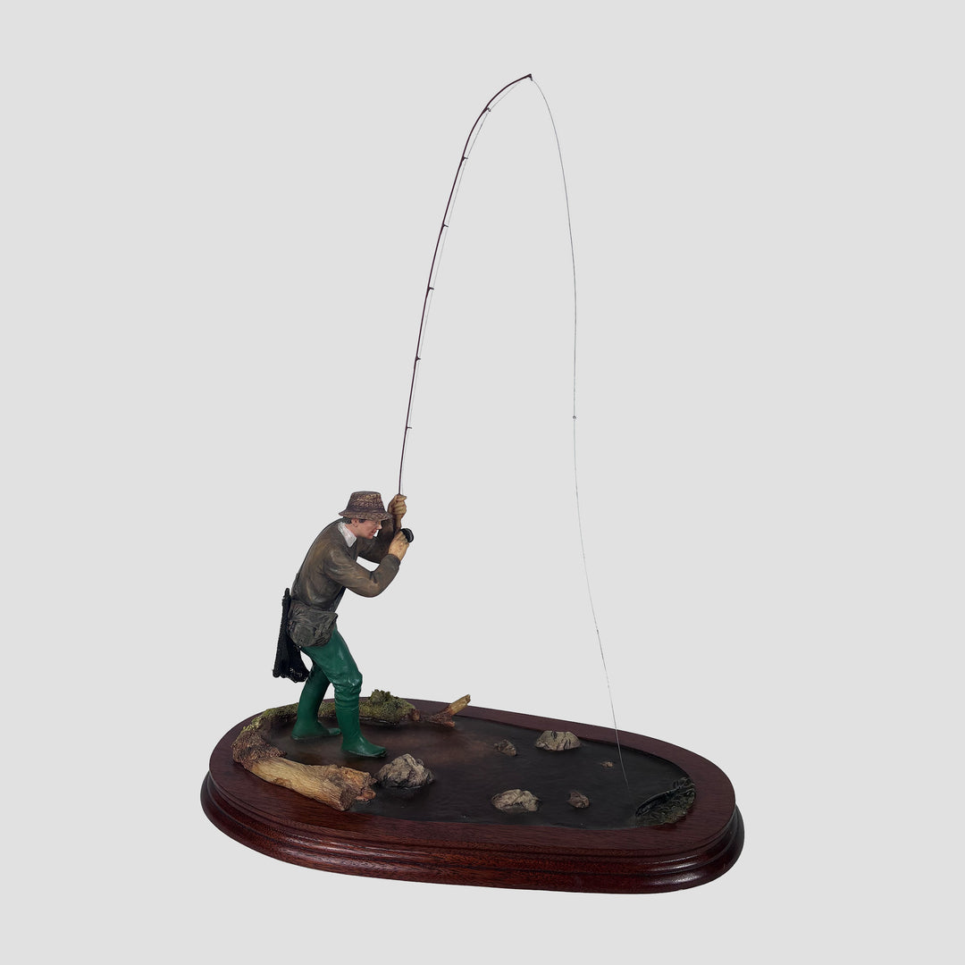 Nearly There Trout Fisherman Border Fine Arts Fishing Model