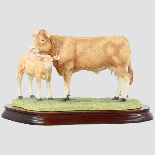 Blonde D'aquitaine Cow and Calf Border Fine Arts