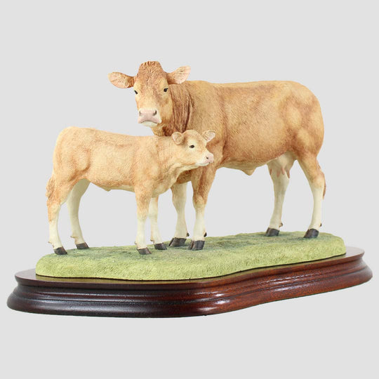 Blonde D'aquitaine Cow and Calf Border Fine Arts