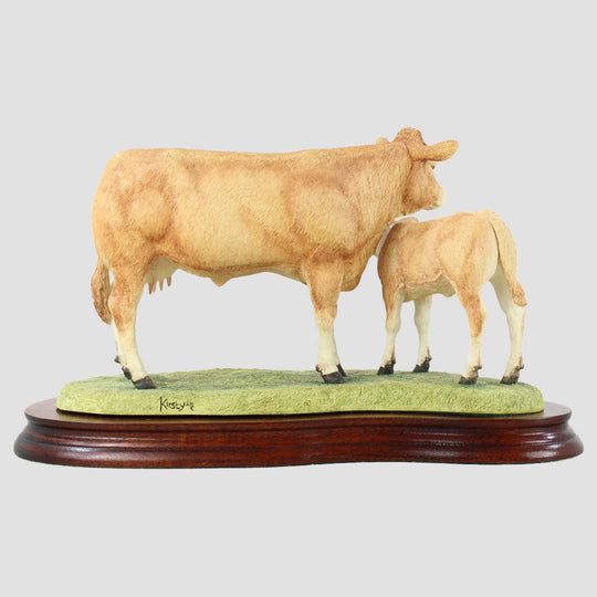 Blonde D'aquitaine Cow and Calf Border Fine Arts