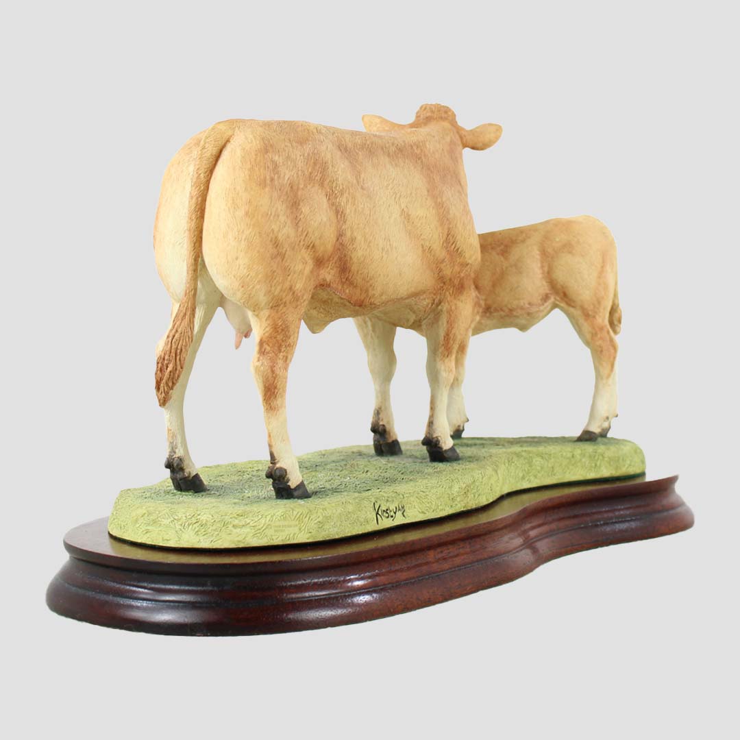 Blonde D'aquitaine Cow and Calf Border Fine Arts