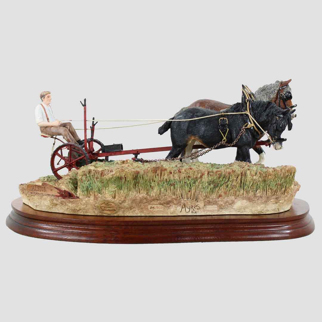 Hay Cutting Starts Today (Gold Edition) Border Fine Arts Horse