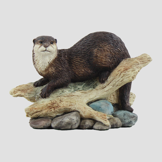 Otter On Log Border Fine Arts