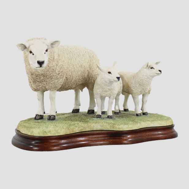 Texel Ewe and Lambs Border Fine Arts
