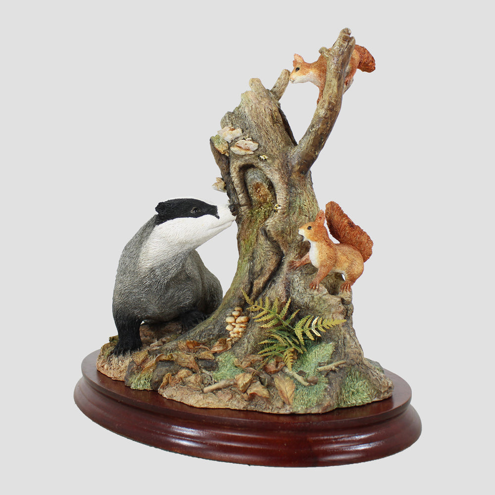 Hidden Treasures Border Fine Arts Badger and Squirrels