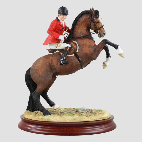 Spirited Huntsman On Horse (Bay) Border Fine Arts