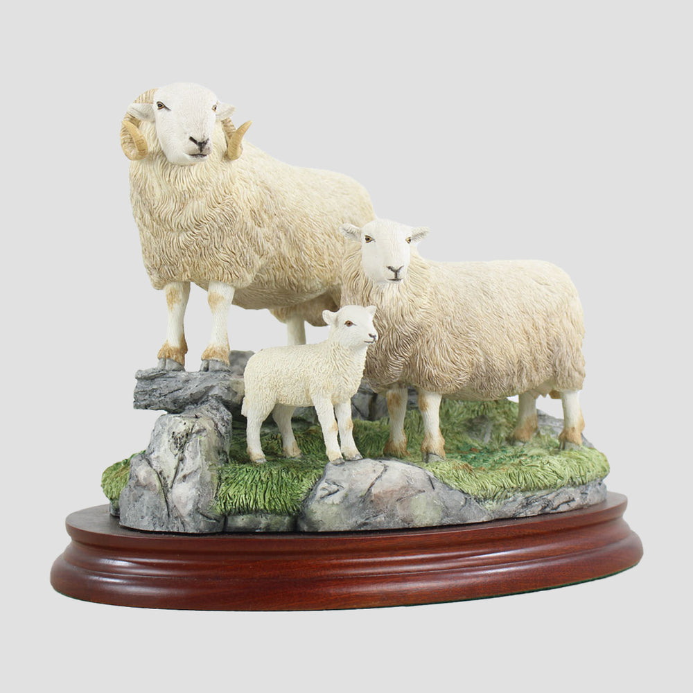 Welsh Ram, Ewe and Lamb Border Fine Arts Sheep