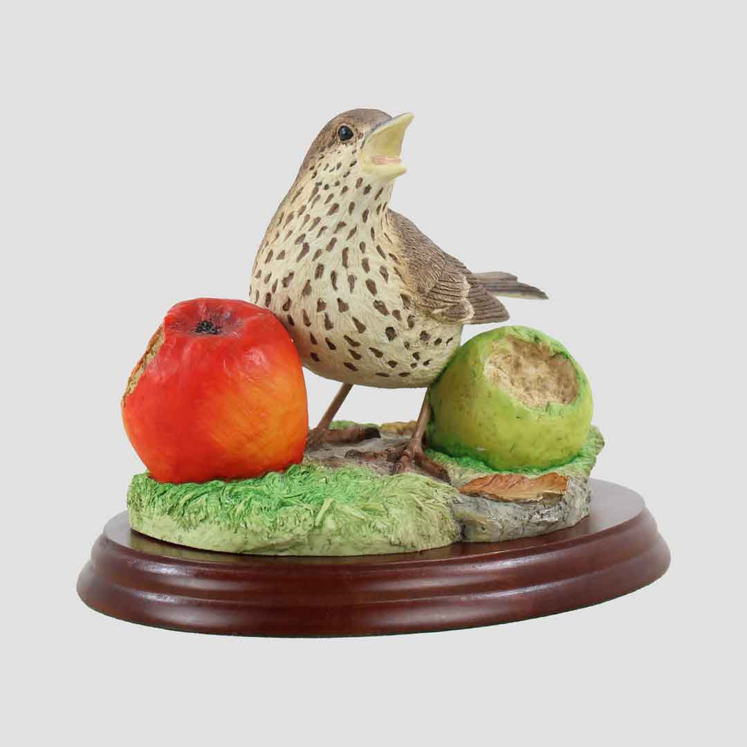 Song Thrush With Apples Border Fine Arts