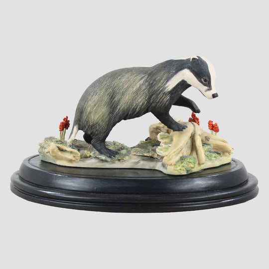 Badger Walking On Plinth Border Fine Arts Wildlife